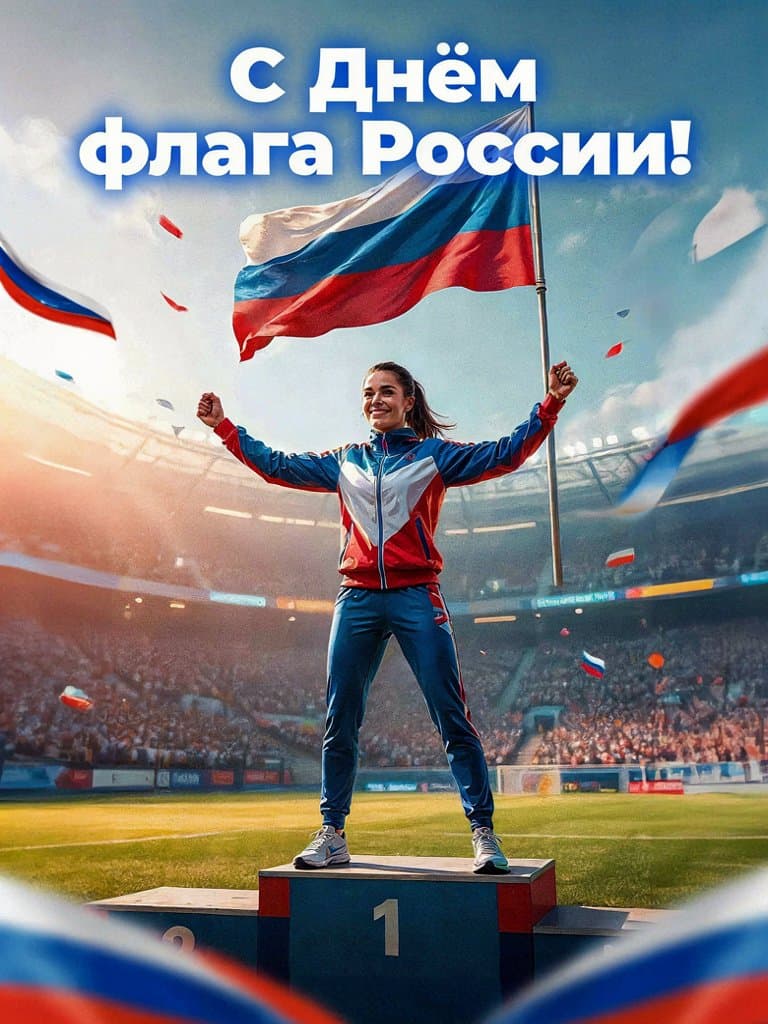 С Днём Государственного флага — пример открытки, сделанной нейросетью