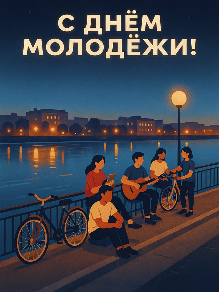 С Днём молодёжи — пример открытки, сделанной нейросетью