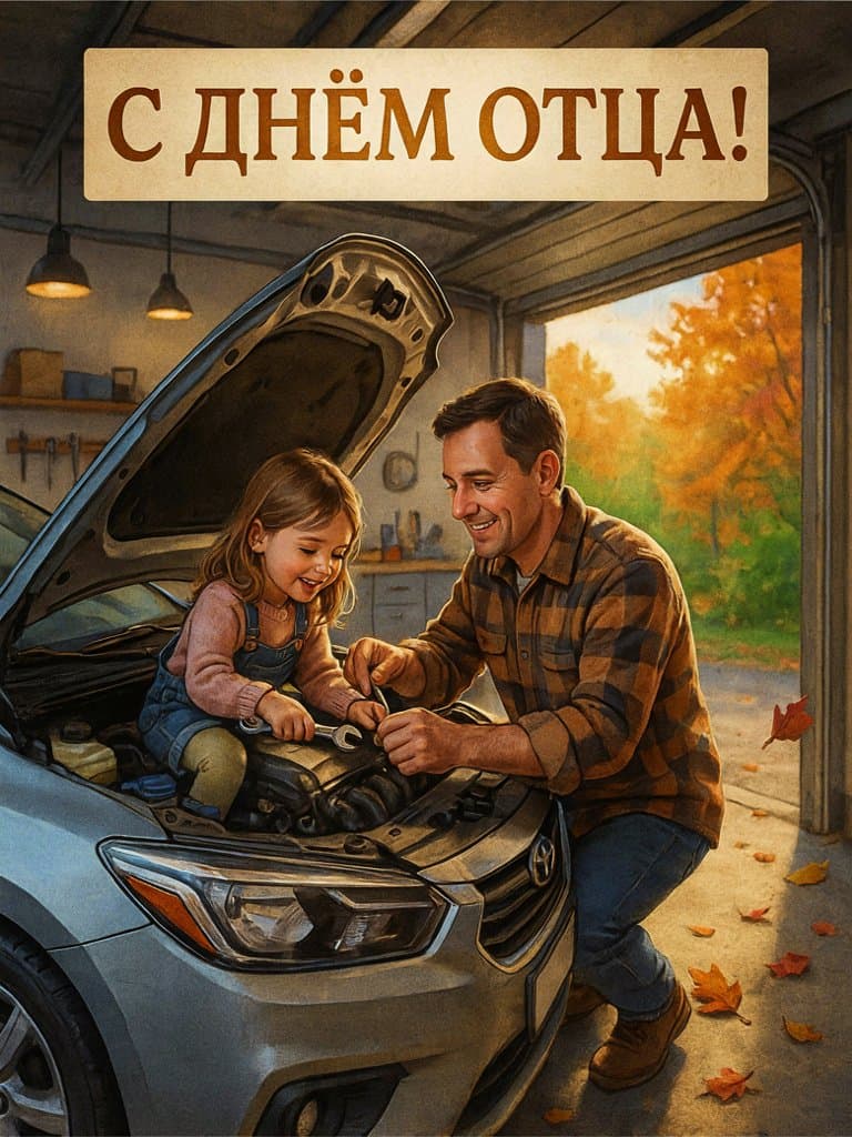 С Днём отца — пример открытки, сделанной нейросетью