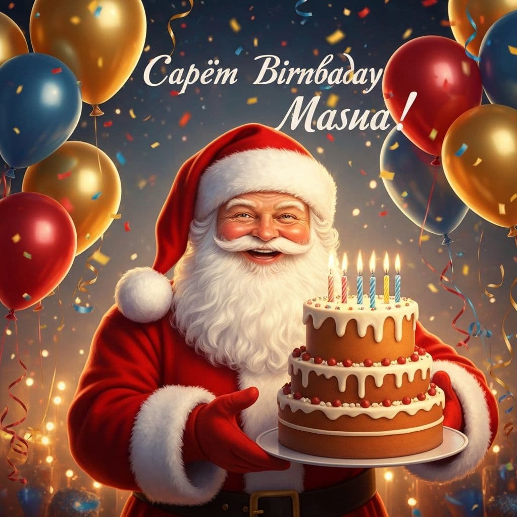 Дед Мороз поздравляет Машу с Днём рождения