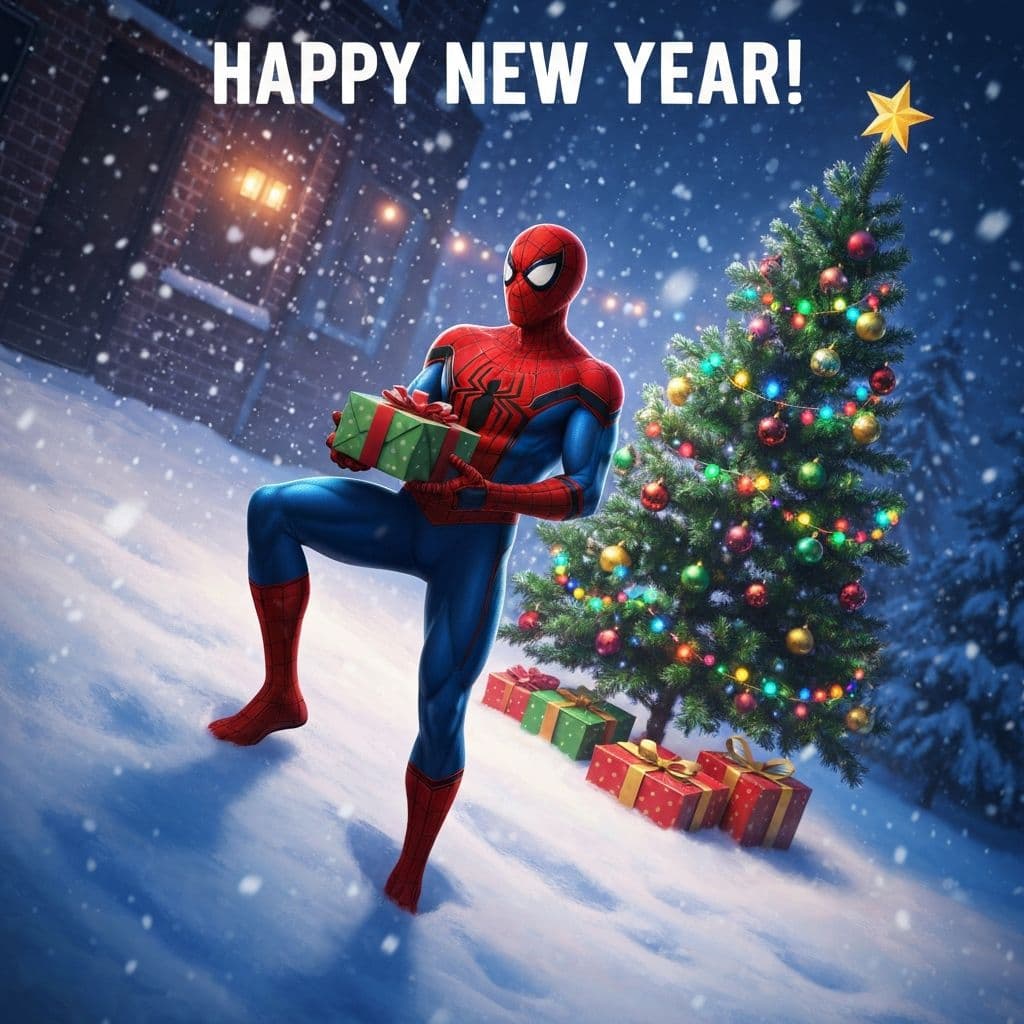 Человек-паук поздравляет Диму с Новым годом